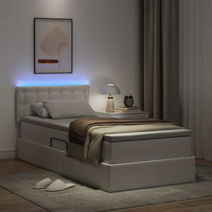 Letto con contenitore e LED con led Bianco Puro 90 x 200 cm | homemem39