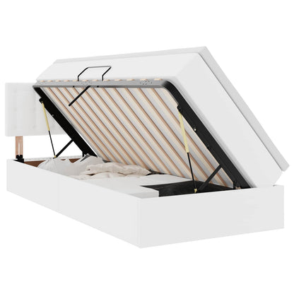 Letto con contenitore e LED con led Bianco Puro 90 x 200 cm | homemem39