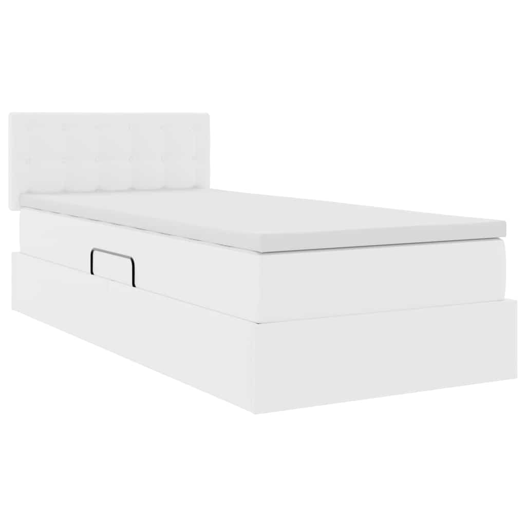 Letto con contenitore e LED con led Bianco Puro 90 x 200 cm | homemem39