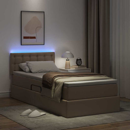 Letto con contenitore e LED Cappuccino 100 x 200 cm | homemem39
