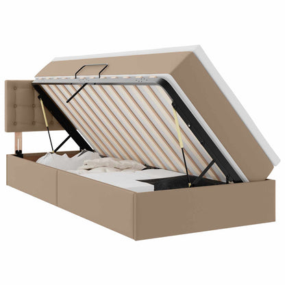 Letto con contenitore e LED Cappuccino 100 x 200 cm | homemem39
