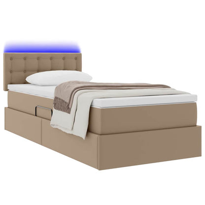 Letto con contenitore e LED Cappuccino 100 x 200 cm