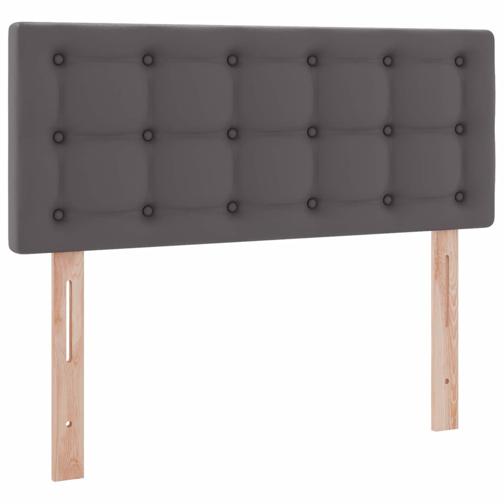 Letto con contenitore e LED Grigio 120 x 190 cm Pelle Sintetica | homemem39