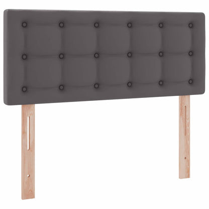 Letto con contenitore e LED Grigio 120 x 190 cm Pelle Sintetica | homemem39