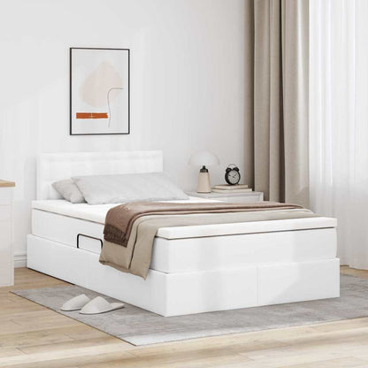 Letto con contenitore e LED Bianco Puro 120 x 200 cm | homemem39