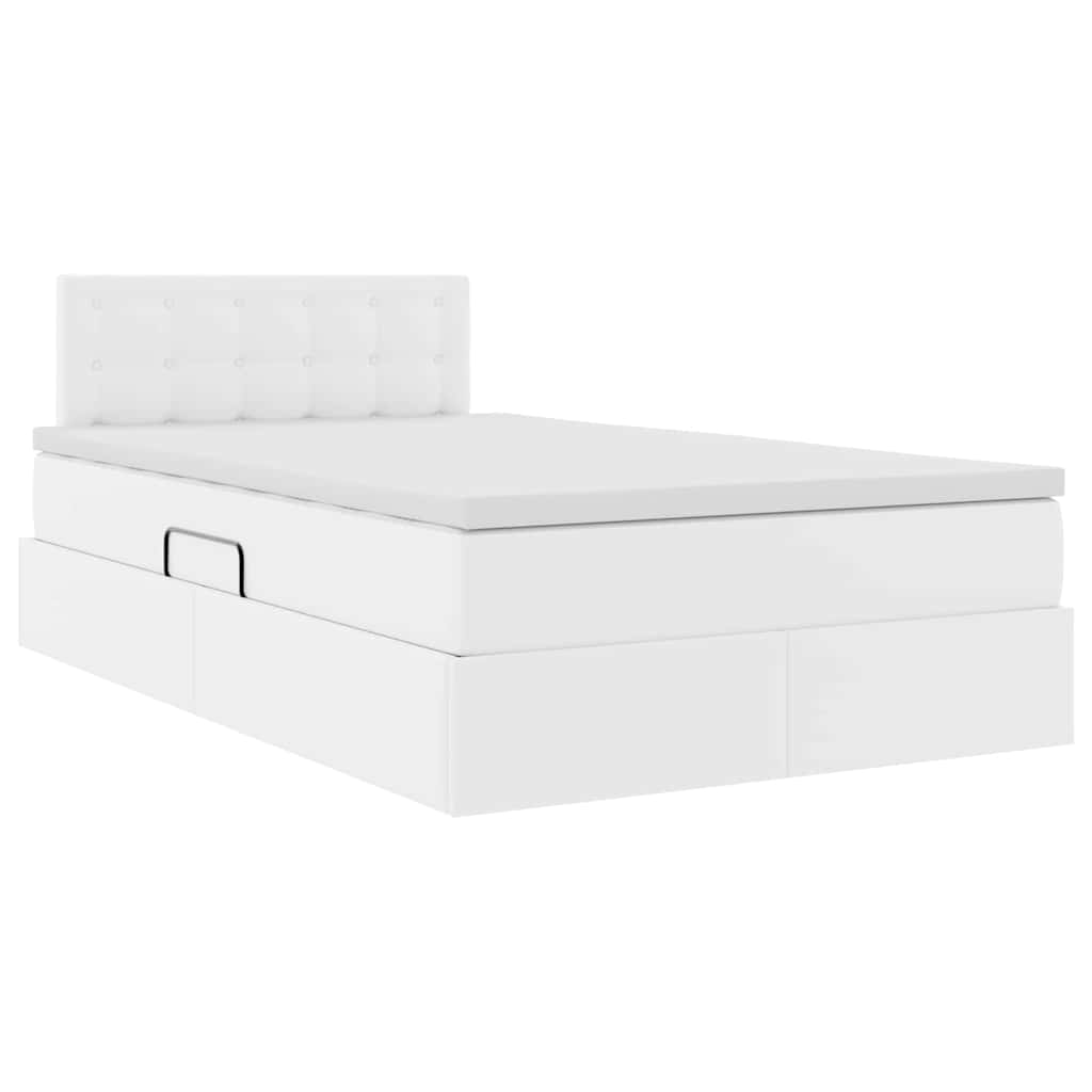 Letto con contenitore e LED Bianco Puro 120 x 200 cm | homemem39