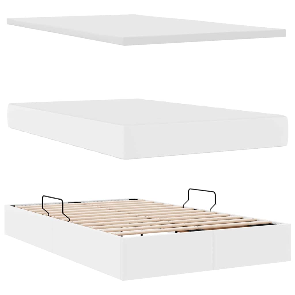 Letto con contenitore e LED Bianco Puro 120 x 200 cm | homemem39