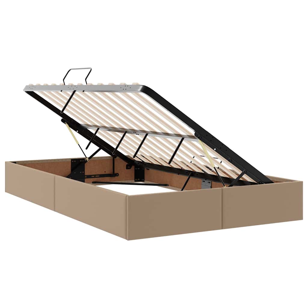 Letto con contenitore e LED con led Cappuccino 120 x 200 cm | homemem39