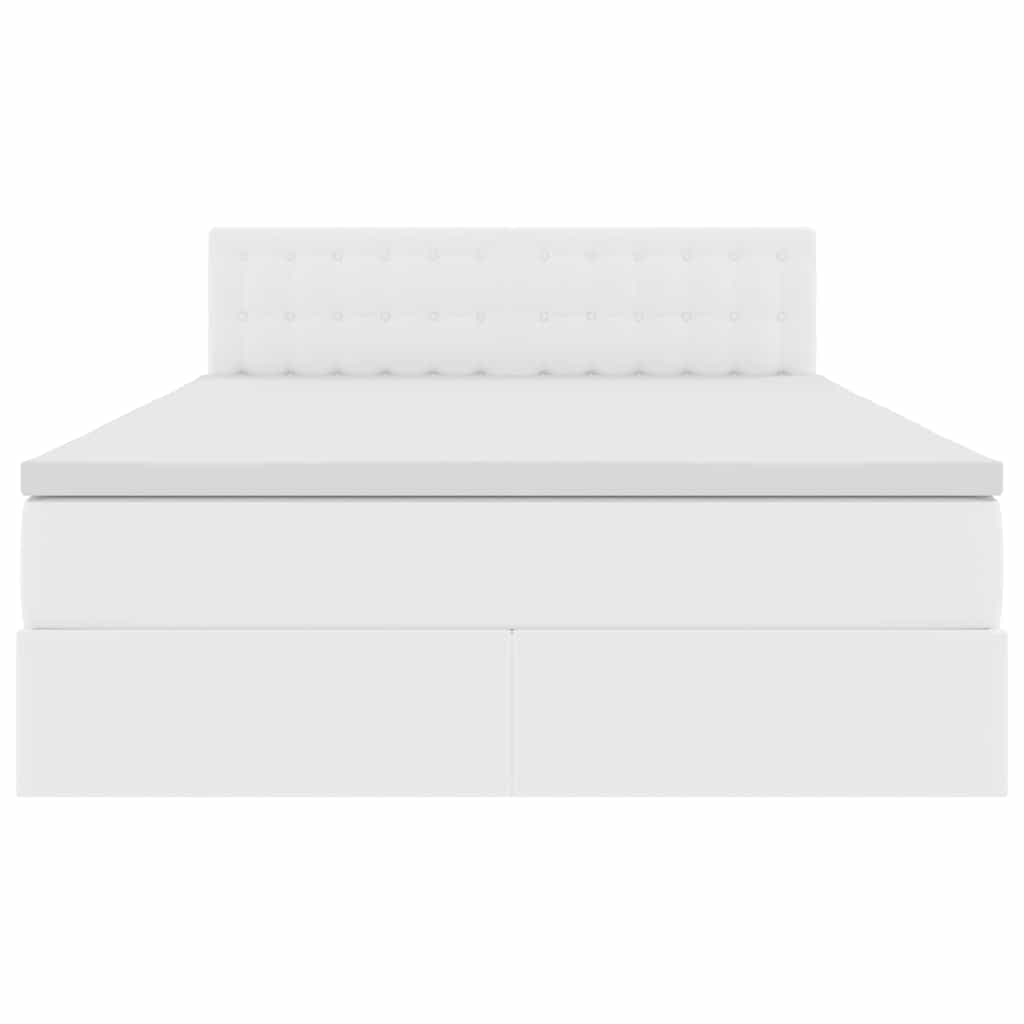 Letto con contenitore e LED Bianco Puro 140 x 200 cm