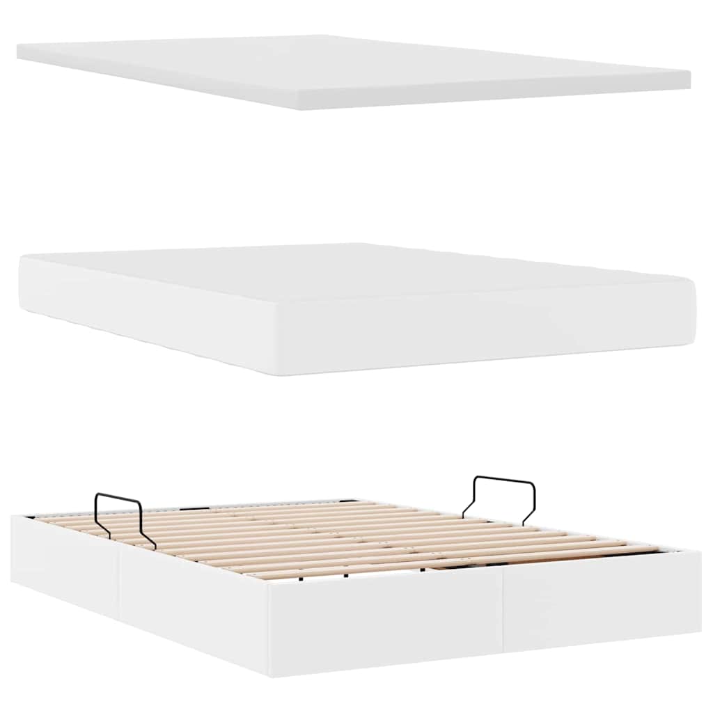 Letto con contenitore e LED con led Bianco Puro 140 x 200 cm | homemem39