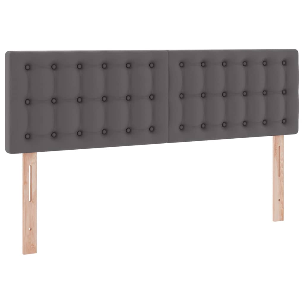Letto con contenitore e LED Grigio 140 x 200 cm Pelle Sintetica | homemem39