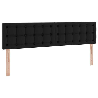 Letto con contenitore e LED Nero 180 x 200 cm Pelle Sintetica