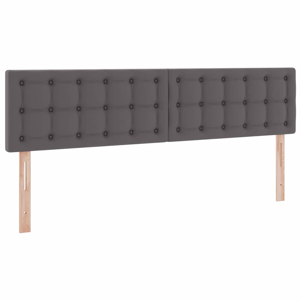 Letto con contenitore e LED Grigio 180 x 200 cm Pelle Sintetica | homemem39