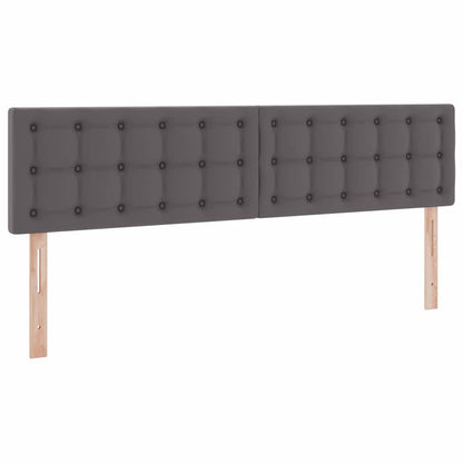 Letto con contenitore e LED Grigio 180 x 200 cm Pelle Sintetica | homemem39