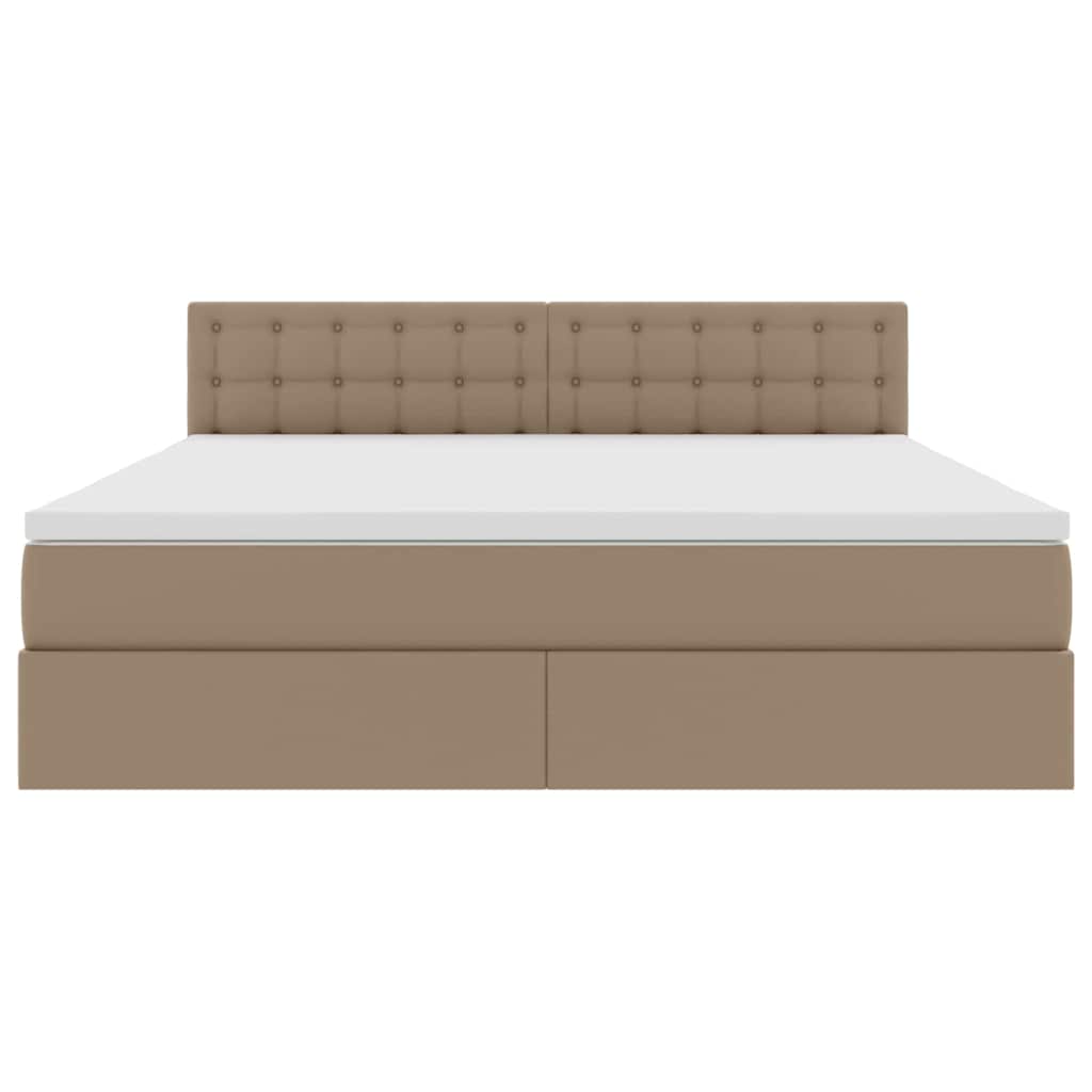 Letto con contenitore e LED con led Cappuccino 180 x 200 cm