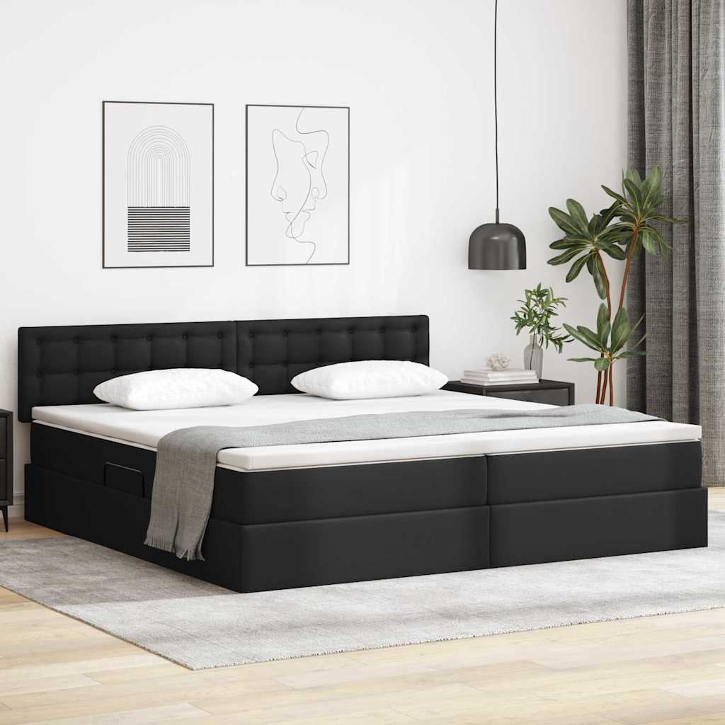 Letto con contenitore e LED con led Grigio chiaro 200 x 200 cm | homemem39