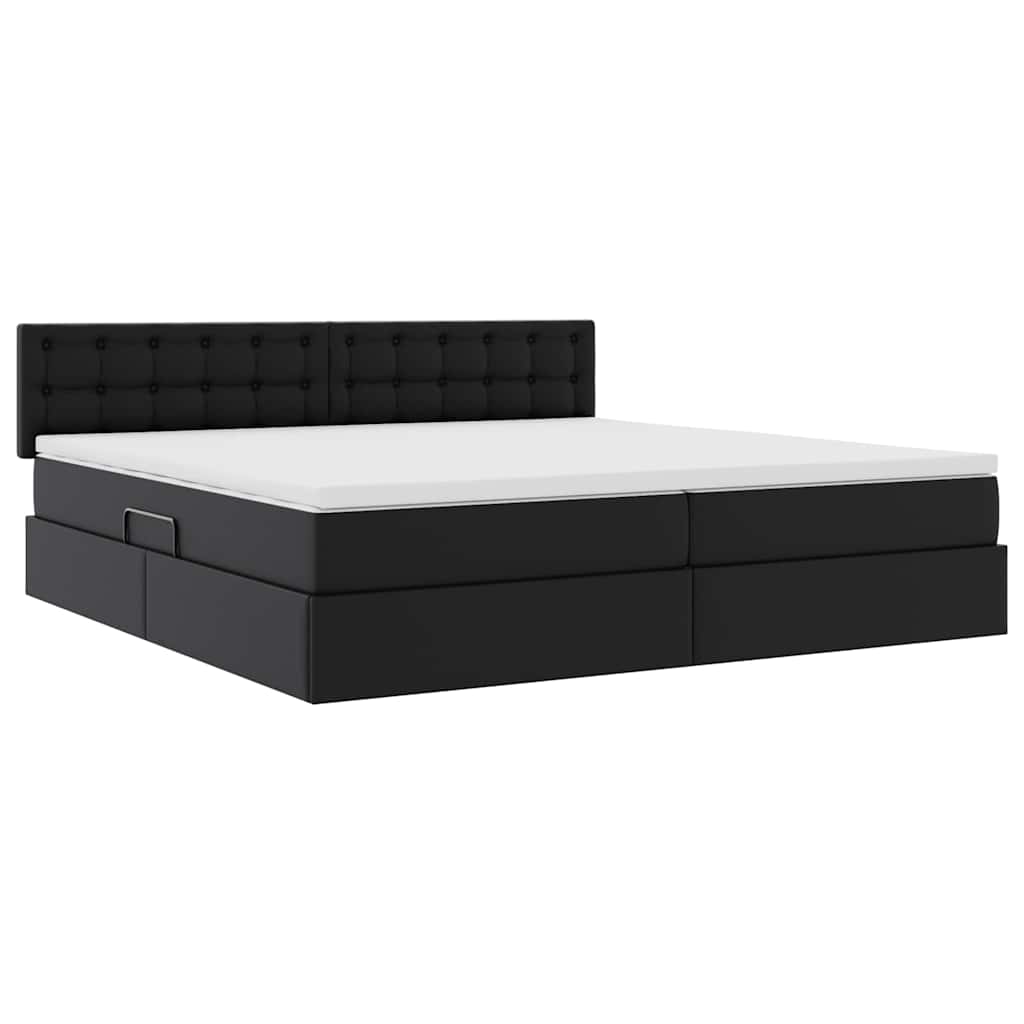 Letto con contenitore e LED con led Grigio chiaro 200 x 200 cm | homemem39