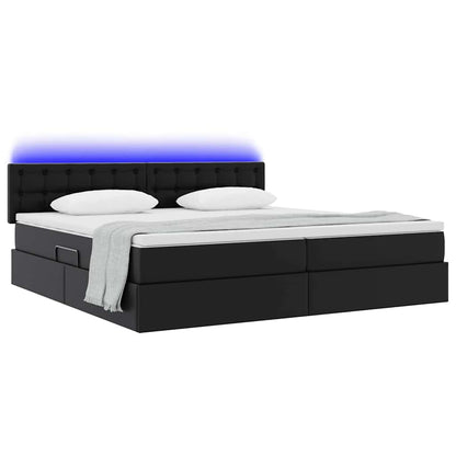 Letto con contenitore e LED con led Grigio chiaro 200 x 200 cm | homemem39