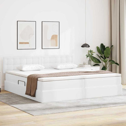 Letto con contenitore e LED con led Grigio chiaro 200 x 200 cm | homemem39