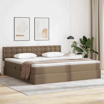 Letto con contenitore e LED con led Grigio chiaro 200 x 200 cm | homemem39