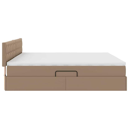 Letto con contenitore e LED con led Grigio chiaro 200 x 200 cm | homemem39