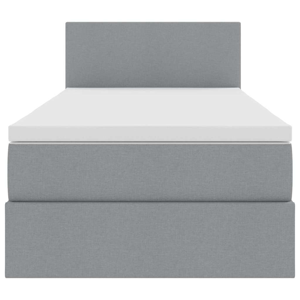 Letto con contenitore e LED Grigio chiaro 90 x 200 cm Tessuto | homemem39