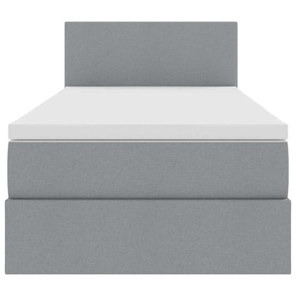 Letto con contenitore e LED Grigio chiaro 100 x 200 cm Tessuto | homemem39