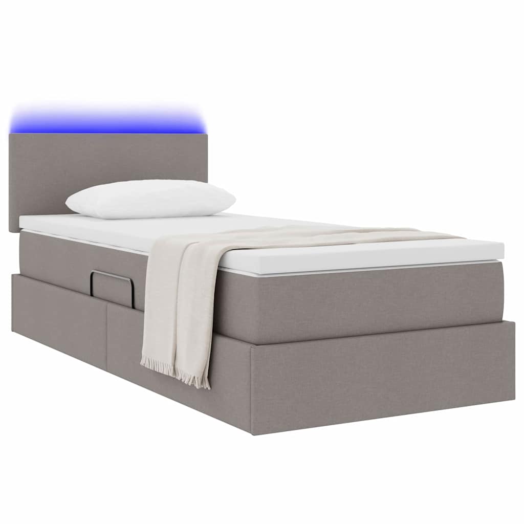 Letto con contenitore e LED con led Talpa 100 x 200 cm Tessuto | homemem39