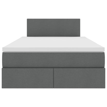 Letto con contenitore LED e materasso Grigio Scuro 120 x 190 cm