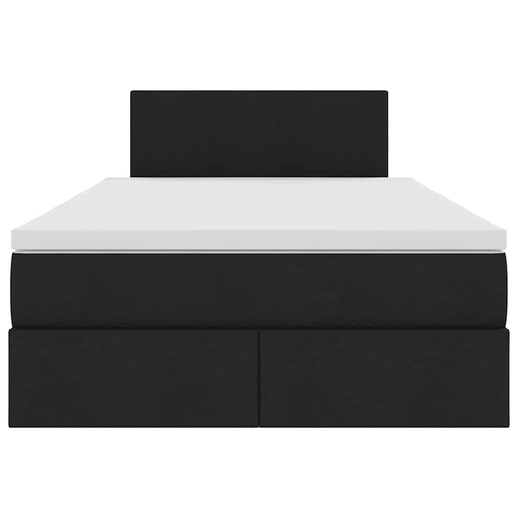 Letto con contenitore e LED con led Nero 120 x 190 cm Tessuto | homemem39