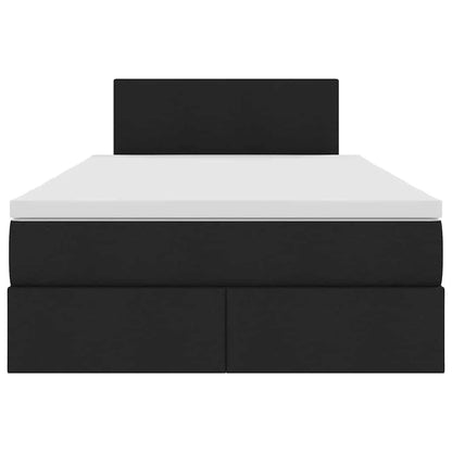 Letto con contenitore e LED con led Nero 120 x 190 cm Tessuto | homemem39