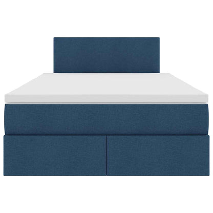 Letto con contenitore e LED con led Blu 120 x 190 cm Tessuto | homemem39