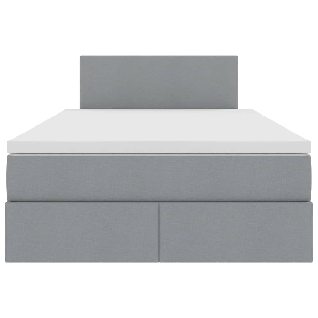 Letto con contenitore e LED Grigio chiaro 120 x 200 cm Tessuto | homemem39
