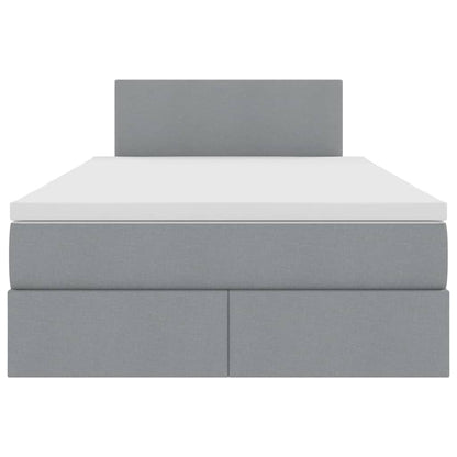 Letto con contenitore e LED Grigio chiaro 120 x 200 cm Tessuto | homemem39