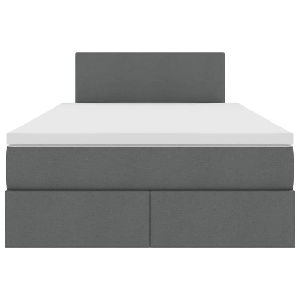 Letto con contenitore e LED Grigio scuro 120 x 200 cm Tessuto | homemem39