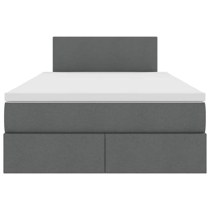Letto con contenitore e LED Grigio scuro 120 x 200 cm