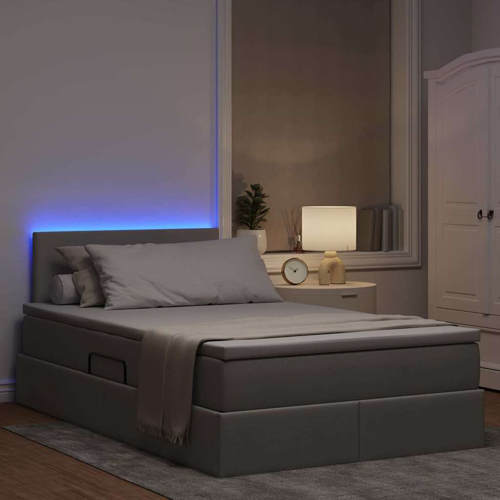Letto con contenitore LED e materasso Tortora 120 x 200 cm | homemem39