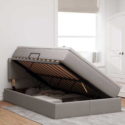 Letto con contenitore LED e materasso Tortora 120 x 200 cm | homemem39