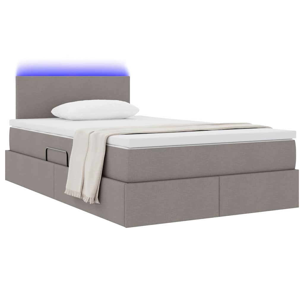 Letto con contenitore LED e materasso Tortora 120 x 200 cm | homemem39