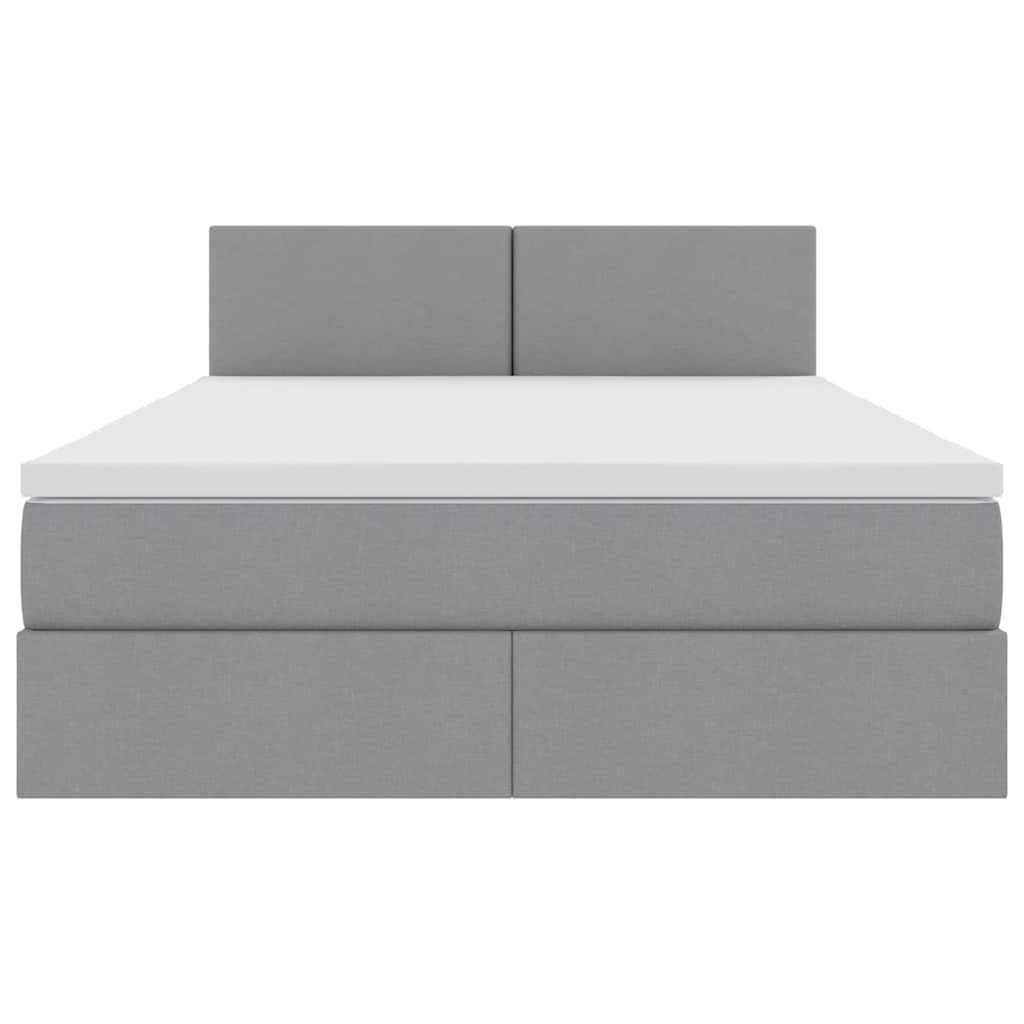 Letto con contenitore e LED Grigio chiaro 140 x 200 cm
