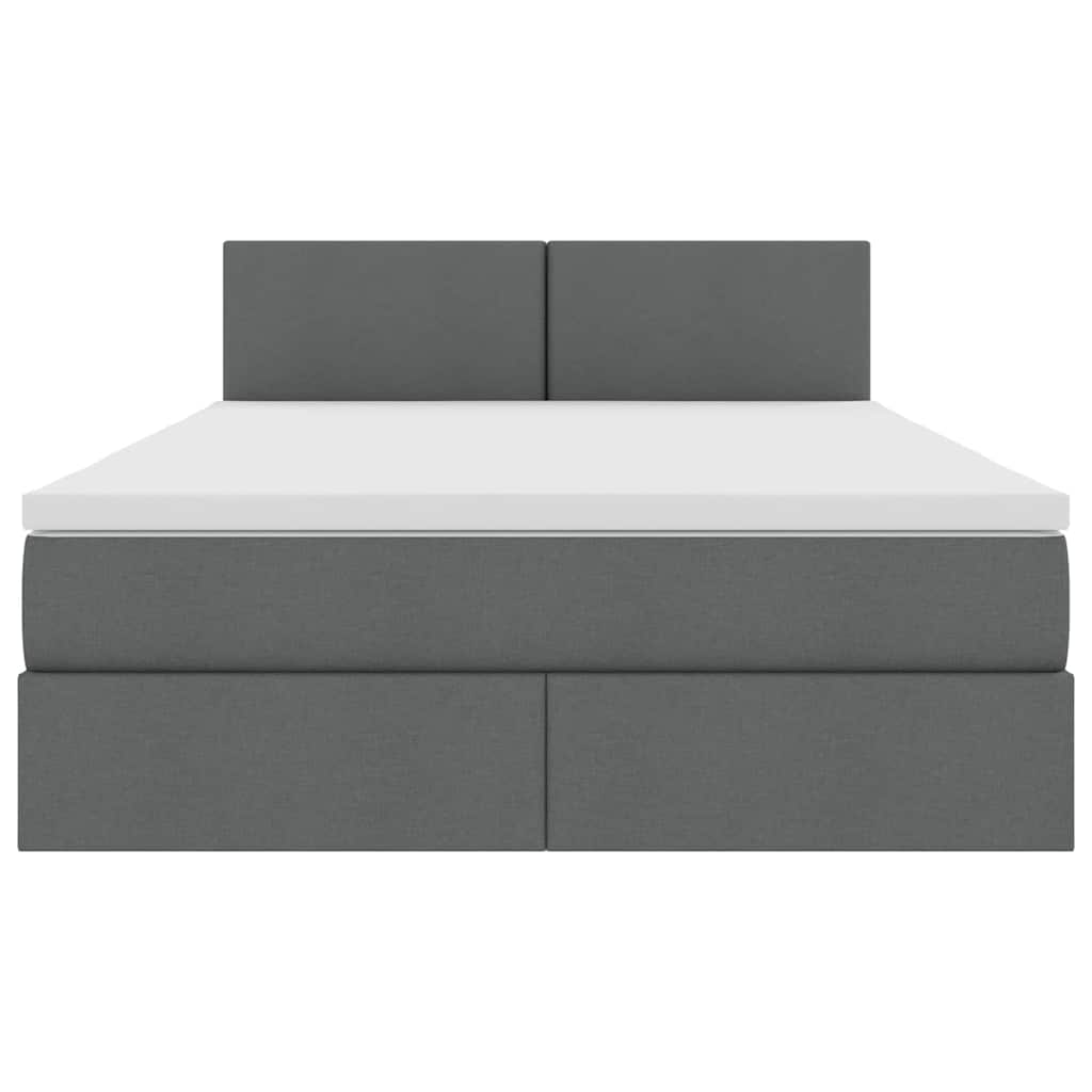 Letto con contenitore e LED Grigio scuro 140 x 200 cm