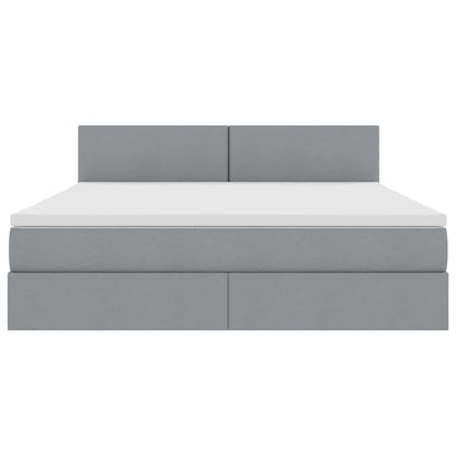 Letto con contenitore LED e materasso Grigio Chiaro