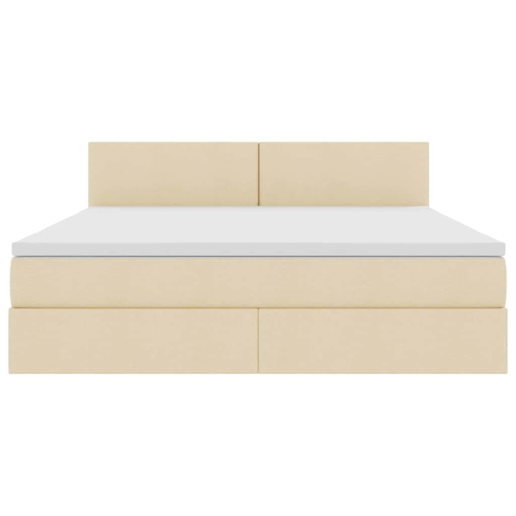 Letto con contenitore e LED Crema 180 x 200 cm Poliestere