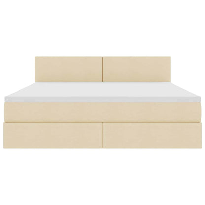 Letto con contenitore e LED Crema 180 x 200 cm Poliestere