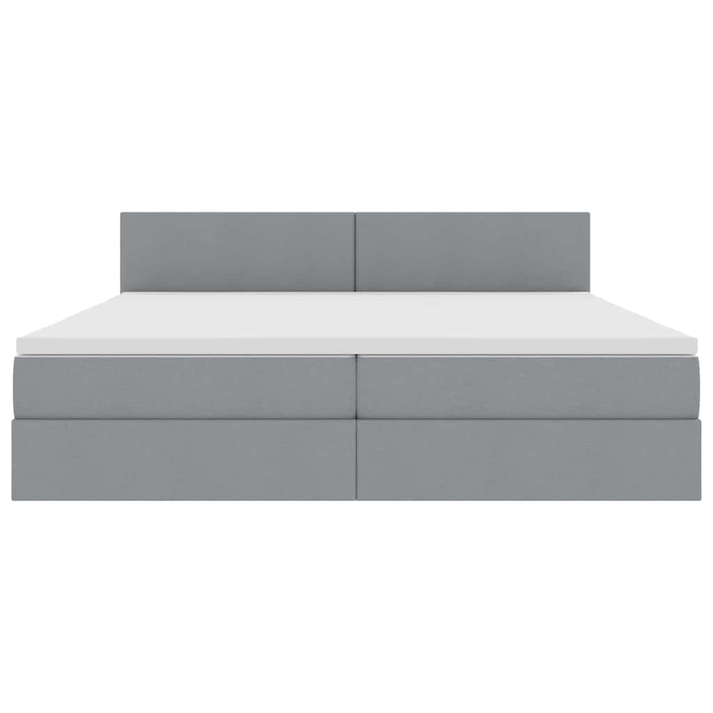 Letto con contenitore e LED Grigio chiaro 200 x 200 cm Tessuto | homemem39