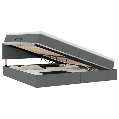 Letto con contenitore e LED Grigio scuro 200 x 200 cm