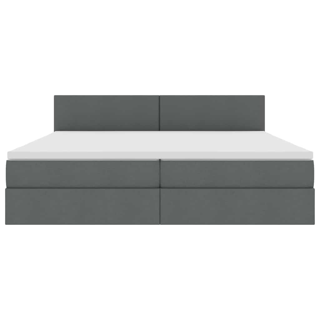Letto con contenitore e LED Grigio scuro 200 x 200 cm Tessuto | homemem39