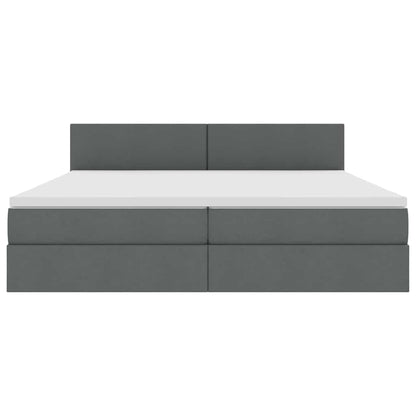 Letto con contenitore e LED Grigio scuro 200 x 200 cm