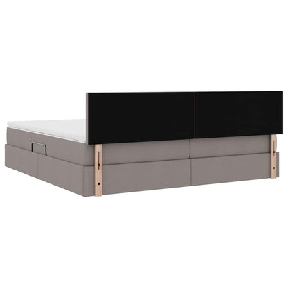 Letto con contenitore LED e materasso Tortora 200 x 200 cm