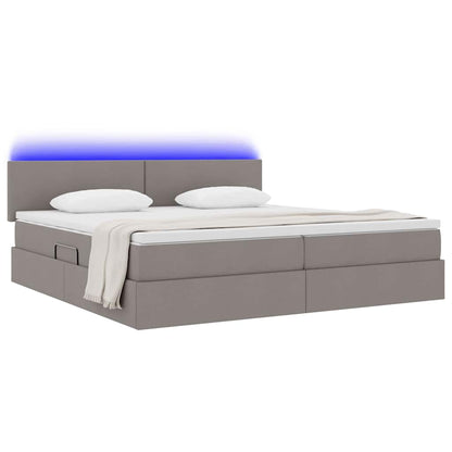 Letto con contenitore LED e materasso Tortora 200 x 200 cm